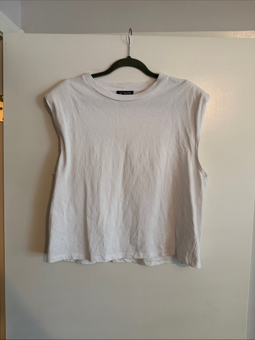 J. Crew White Cotton Boxy Muscle Tank